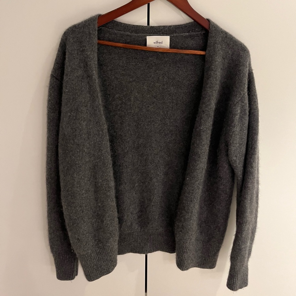 Wilfred Charcoal Open-Front Cardigan